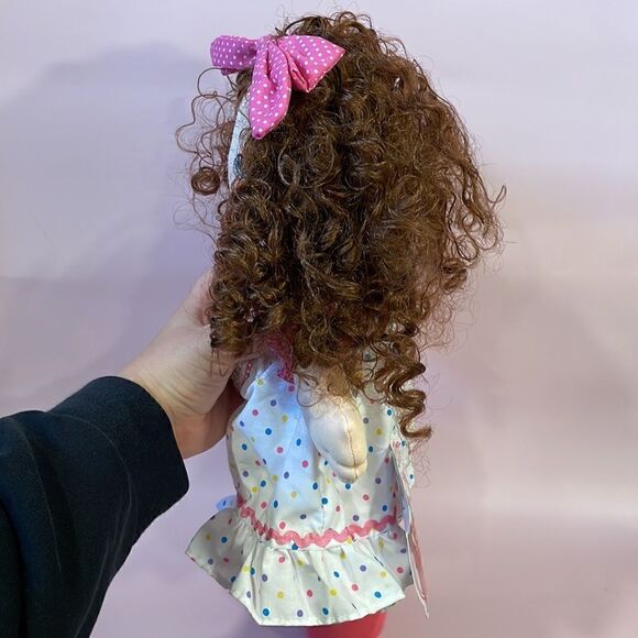 Lil Girl With a Curl Doll NWT Mother Goose Collectables Dolly in Dress 15” long - Picture 4 of 10